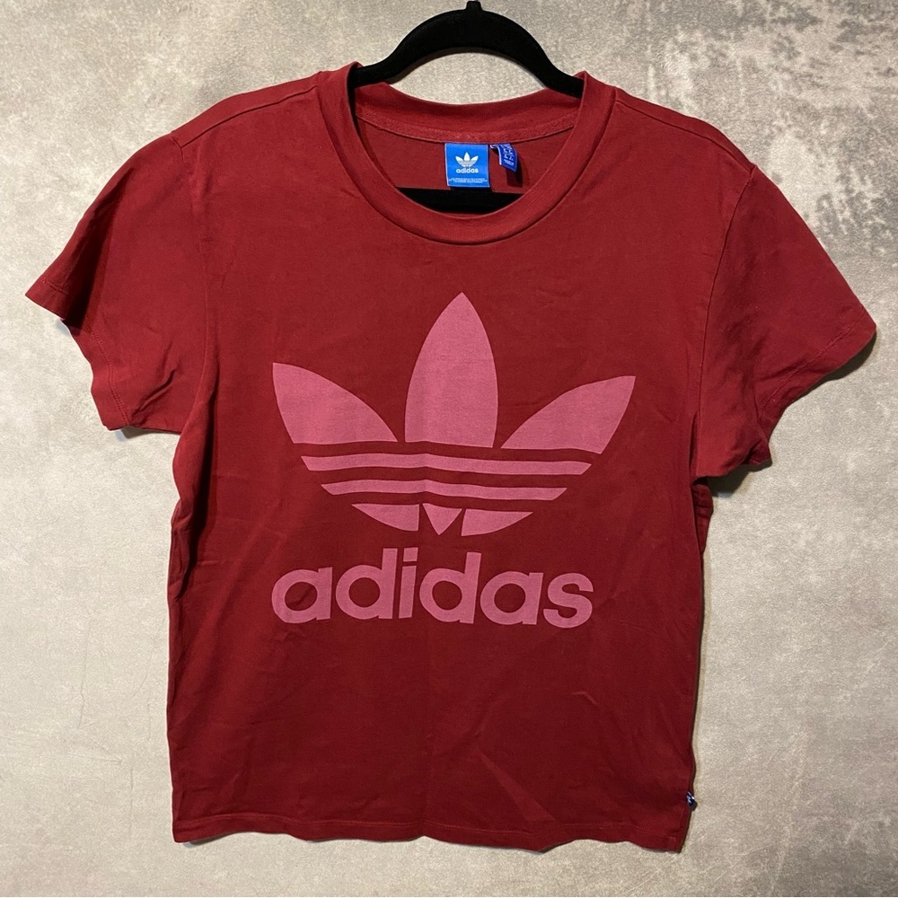 Adidas Men's Trefoil Logo Maroon Red T-Shirt Adult Size Small Classic Iconic